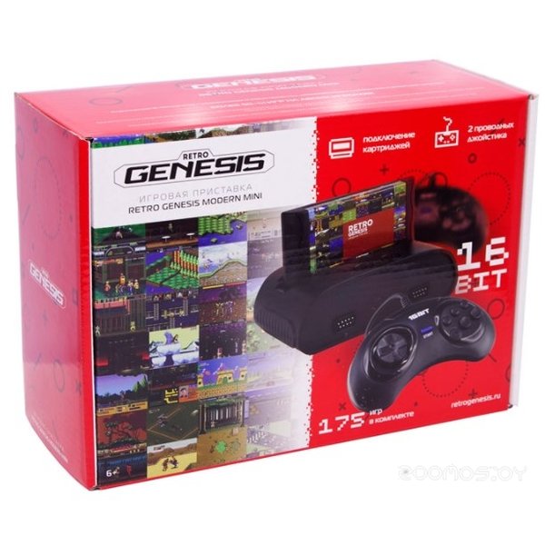 Игровая приставка Retro Genesis Modern mini (2 проводных геймпада, 175 игр)