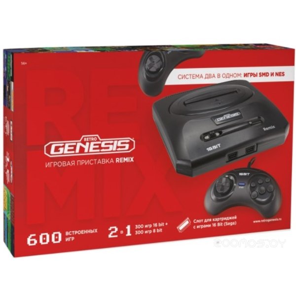 Игровая приставка Retro Genesis Remix Wireless 8+16 Bit (2 геймпада, 600 игр)