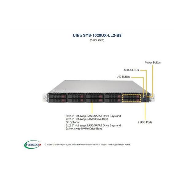 Серверная платформа Supermicro SYS-1028UX-LL2-B8