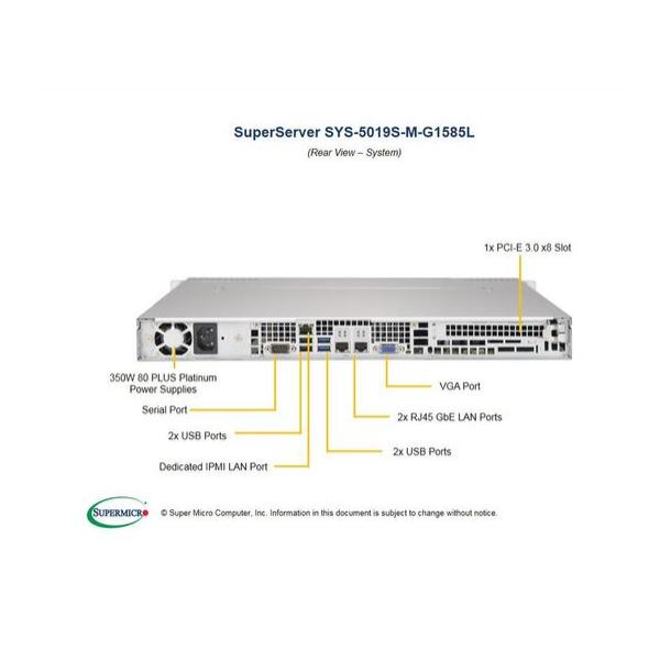 Серверная платформа Supermicro SYS-5019S-M-G1585L