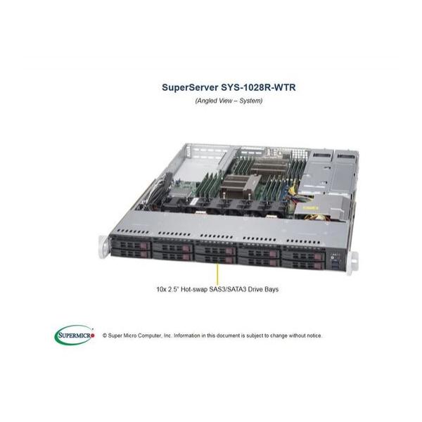 Серверная платформа Supermicro SuperServer 1028R-WTR 10x2.5" 1U, SYS-1028R-WTR