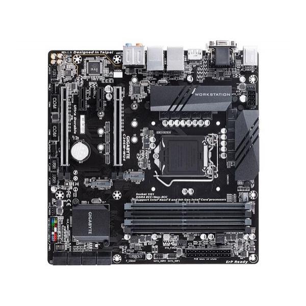 Материнская плата Gigabyte C246M-WU4, LGA1151, Intel C246, 2xPCI-E, Dsub+DVI+DP, 2xGbLAN, 2xM.2 NVMe, 8xSATA, MicroATX, 4xDDR4