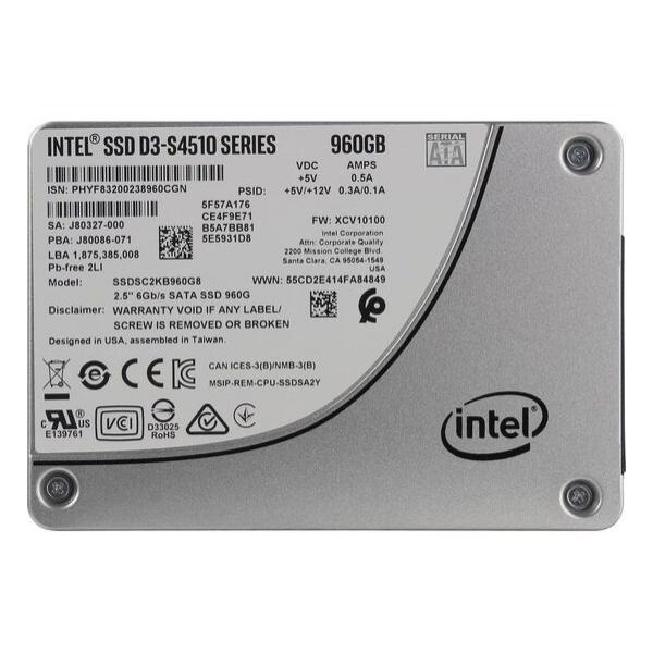 SSD диск для сервера Intel D3-S4510 960ГБ 2.5" SATA 6Gb/s TLC SSDSC2KB960G8