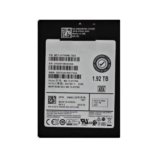 SSD диск для сервера Samsung PM883 1.92ТБ 2.5" SATA 6Gb/s TLC MZ7LH1T9HMLT0D3