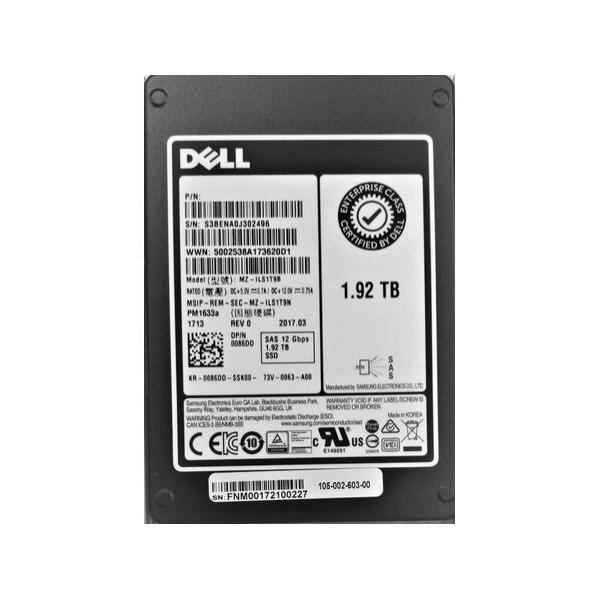 SSD диск для сервера Samsung PM1633a 1.92ТБ 2.5" SAS 12Gb/s TLC MZ-ILS1T9B