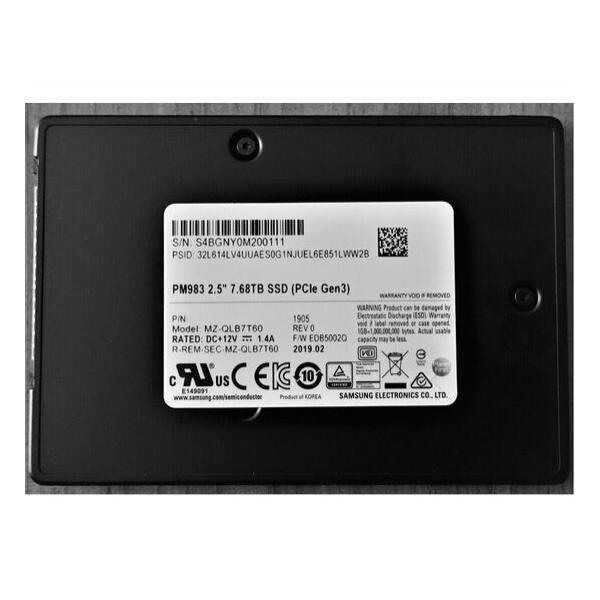 SSD диск для сервера Samsung PM983 7.68ТБ 2.5" U.2 NVMe PCIe 3.0 x4 TLC MZ-QLB7T60