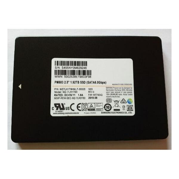 SSD диск для сервера Samsung PM883 1.92ТБ 2.5" SATA 6Gb/s TLC MZ-7LH1T90