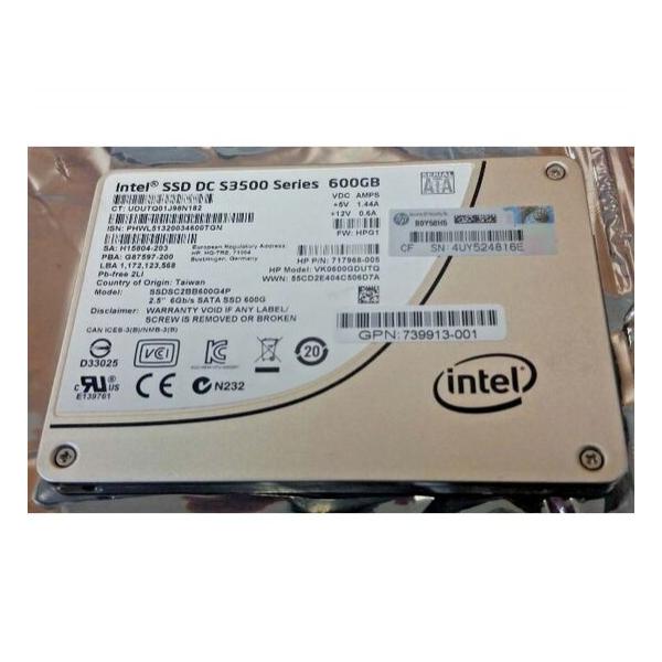 SSD диск для сервера Intel DC S3500 600ГБ 2.5" SATA 6Gb/s MLC SSDSC2BB600G4P