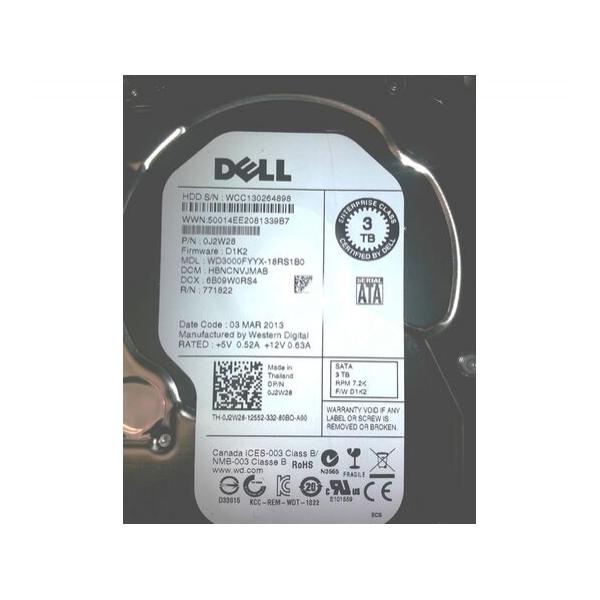 Жесткий диск для сервера Dell 3 ТБ SATA 3.5" 7200 об/мин, 3 Gb/s, J2W28