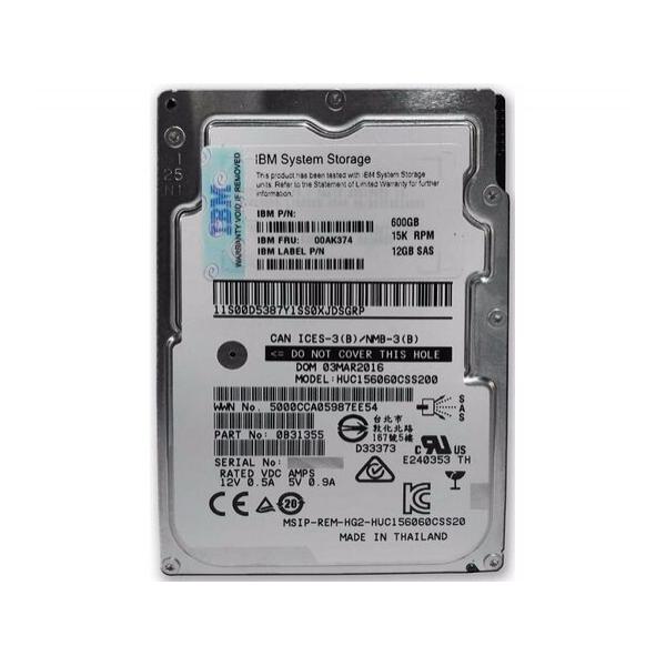 Жесткий диск для сервера IBM 600ГБ SAS 2.5" 15000 об/мин, 12 Gb/s, 00NC597