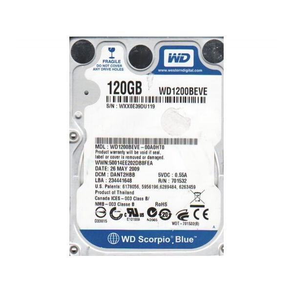 Жесткий диск WESTERN DIGITAL Wd1200beve Scorpio Blue 120GB EIDE