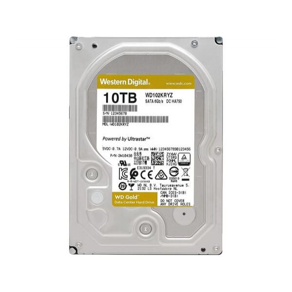 Жесткий диск для сервера WD 10ТБ SATA 3.5" 7200 об/мин, 6 Gb/s, WD102KRYZ