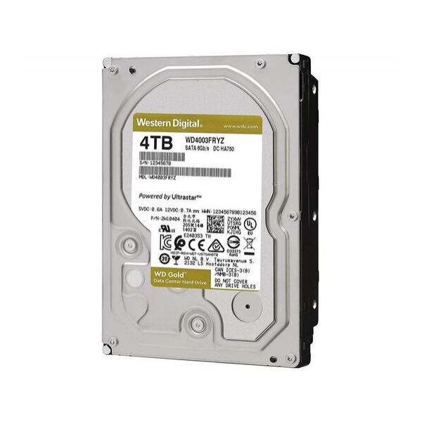 Жесткий диск для сервера WD 4ТБ SATA 3.5" 7200 об/мин, 6 Gb/s, WD4003FRYZ