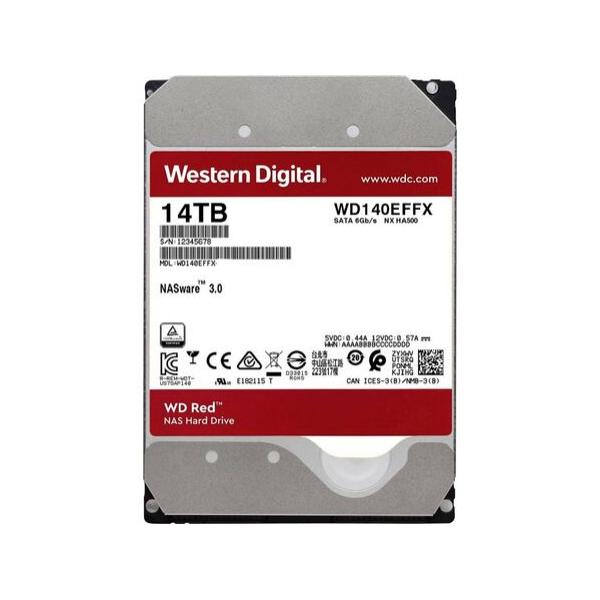 Жесткий диск для сервера WD 14ТБ SATA 3.5" 5400 об/мин, 6 Gb/s, WD140EFFX