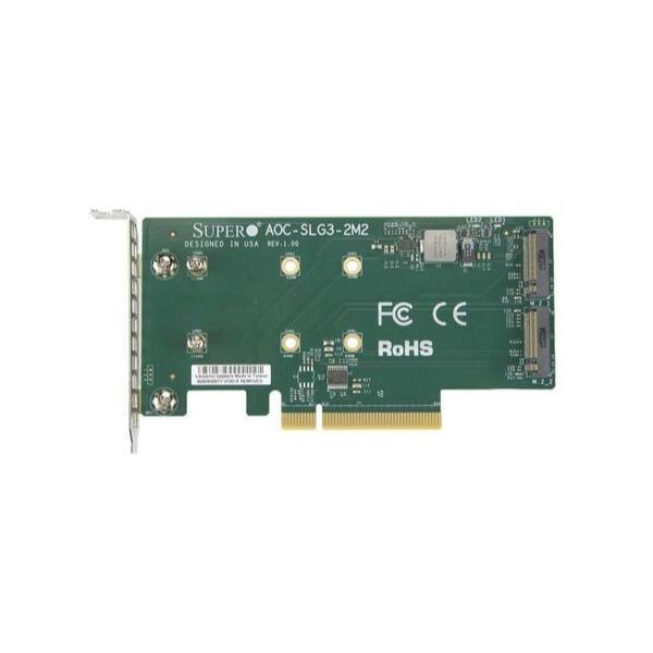 Модуль расширения Supermicro PCI-E Add-On Card for two M.2 NVMe SSDs, AOC-SLG3-2M2-O