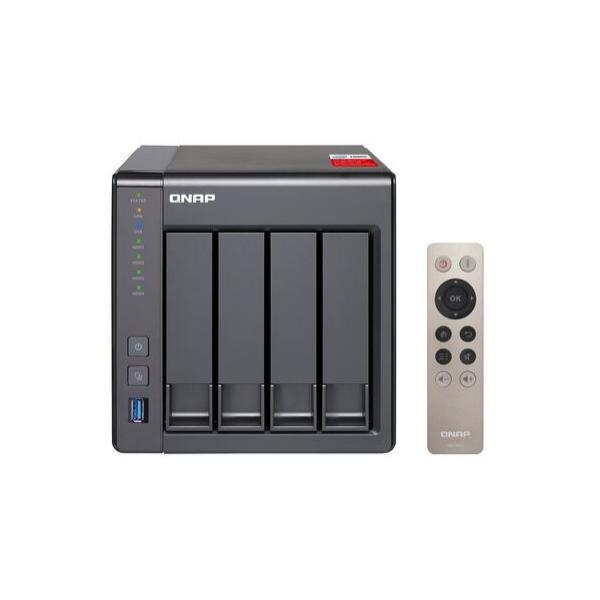 QNAP TS-451+ сетевой RAID-накопитель, 4 отсека 3,5"/2,5", HDMI-порт. Intel Celeron J1900