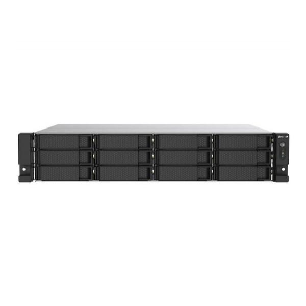 Qnap TS-1253DU-RP-4G сетевой RAID-накопитель, 12 отсеков 3,5"/2,5", 2 порта 2,5 GbE, RACK 2U, 2 блока питания. Intel Celeron J4125, 4 ГБ DDR4