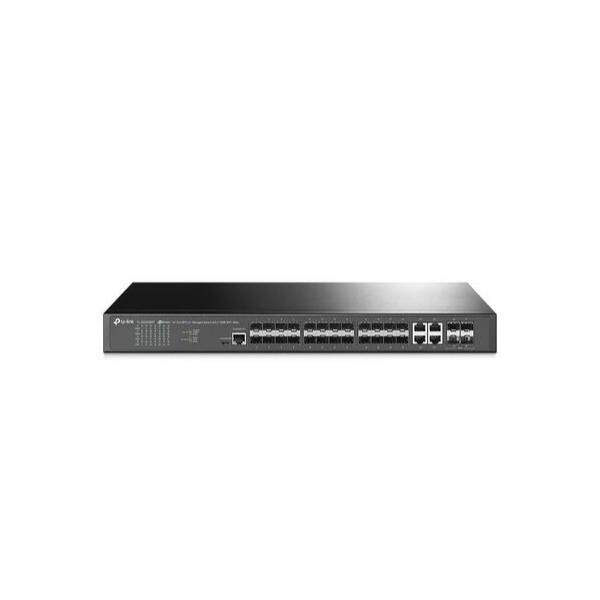 Управляемый коммутатор TP-Link TL-SG3428XF JetStream уровня 2+ с 20 гигабитными портами SFP, 4 портами SFP+ 10 Гбит/с и 4 комбинированными портами RJ45/SFP