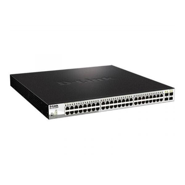 Настраиваемый L2 PoE-коммутатор D-Link DGS-1210-52MPP/E2A с 48 портами 10/100/1000Base-T и 4 портами 1000Base-X SFP