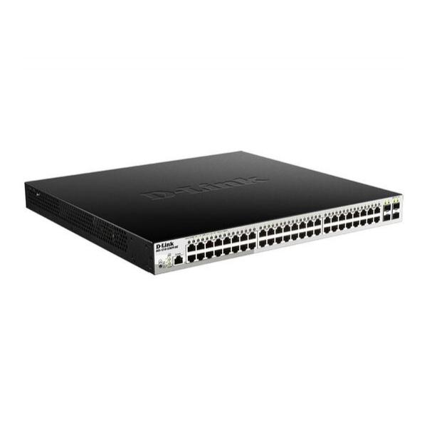 Управляемый L2 PoE‑коммутатор D-Link DGS-1210-52MPP/ME/B3A с 48 портами 10/100/1000Base-T и 4 портами 1000Base-X SFP