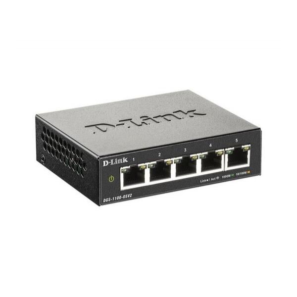 Настраиваемый L2 коммутатор D-Link DGS-1100-05V2/A1A с 5 портами 10/100/1000Base-T