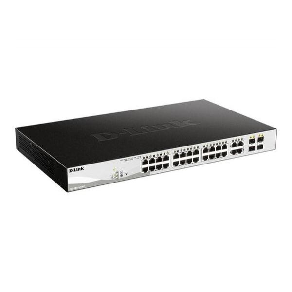 Управляемый L2 PoE-коммутатор D-Link DGS-1210-28MP/FL1A с 24 портами 10/100/1000Base-T и 4 комбо-портами 100/1000Base-T/SFP