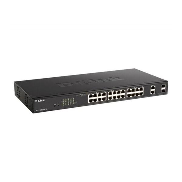 Настраиваемый L2 PoE-коммутатор D-Link DGS-1100-26MPV2/A3A с 24 портами 10/100/1000Base-T и 2 комбо-портами 1000Base-T/SFP