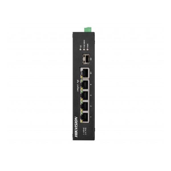 Hikvision DS-3T0306HP-E/HS промышленный неуправляемый Hi-PoE-коммутатор с 4 портами fast ethernet