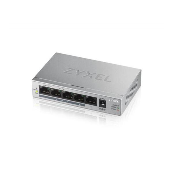 Коммутатор ZyXEL GS1005HP 4-PoE Неуправляемый 5-ports, GS1005HP-EU0101F