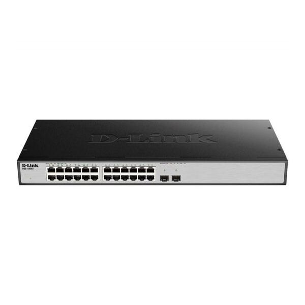 D-Link DGS-1026X - неуправляемый коммутатор с 24 портами 10/100/1000Base-T, 2 портами 10GBase-X SFP+