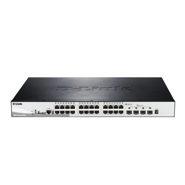 D-Link DGS-1510-28XMP/A1A Управляемый стекируемый коммутатор SmartPro с 24 портами 10/100/1000Base-T и 4 портами 10GBase-X SFP+ и поддержкой PoE