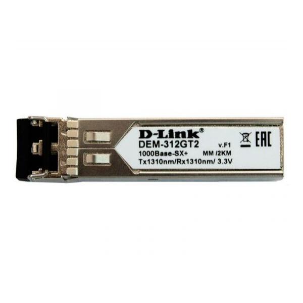 D-Link 312GT2 SFP-трансивер с 1 портом 1000Base-SX+ для многомодового оптического кабеля до 2 км