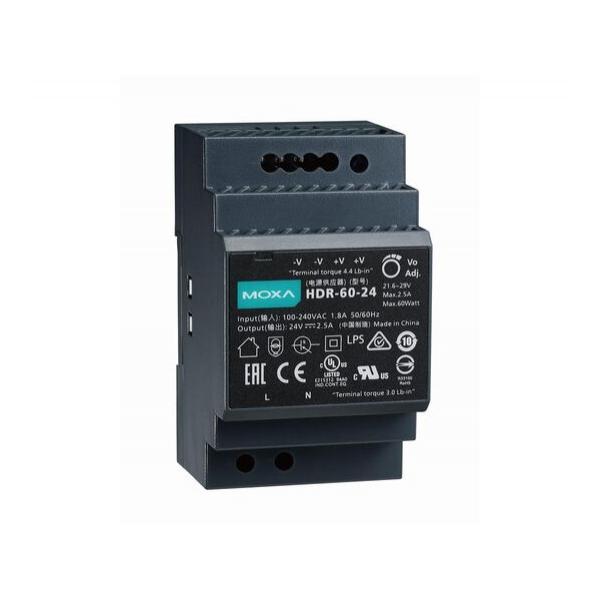 MOXA HDR-60-24 Блок питания для монтажа на DIN-Rail, 24В DC, 60Вт, -30..+70C