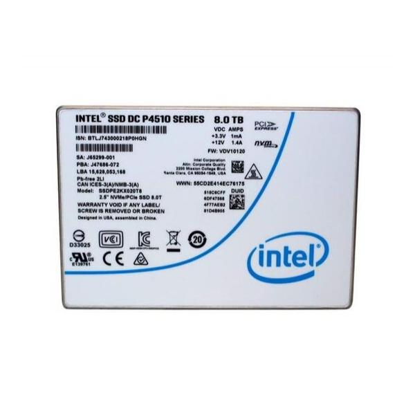 SSD диск для сервера Intel DC P4510 8ТБ 2.5" U.2 NVMe PCIe 3.1 x4 TLC SSDPE2KX080T801