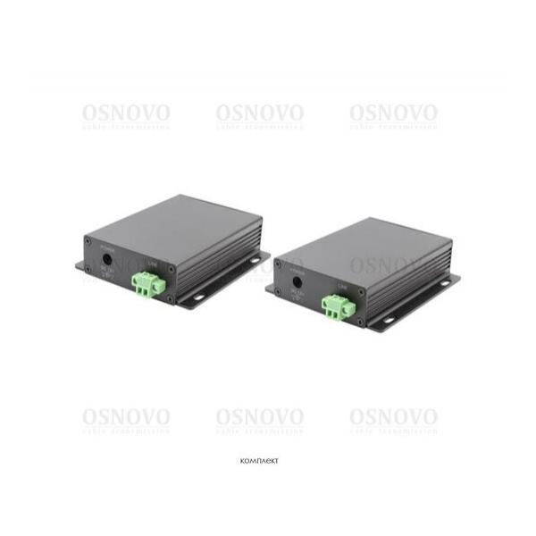 Удлинитель Ethernet (VDSL) OSNOVO TR-IP/1-KIT до 1000м по коаксиальному кабелю RG59 (RG6), телефонному, UTP кабелю.