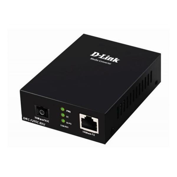 Медиаконвертер D-Link DMC-F20SC-BXU/B1A 100BASE-TX по витой паре в 100BASE-FX по одномодовому волокну 20 км SC