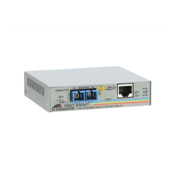 Медиаконвертер Allied Telesis 100Base-TX-100Base-FX RJ-45-SC, AT-FS202