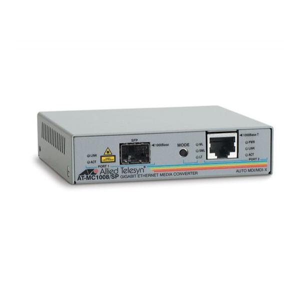 Медиаконвертер Allied Telesis 1000Base-T-1000Base-X RJ-45-SFP, AT-MC1008/SP-YY