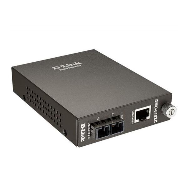 D-Link DMC-810SC/B9 Медиаконвертер с 1 портом 1000Base-T и 1 портом 1000Base-LX с разъемом SC для одномодового оптического кабеля до 10 км