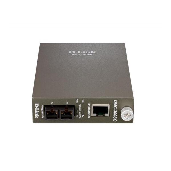 D-Link DMC-300SC Медиаконвертер из 100BASE-TX по витой паре в 100BASE-FX по многомодовому волокну 2км, SC