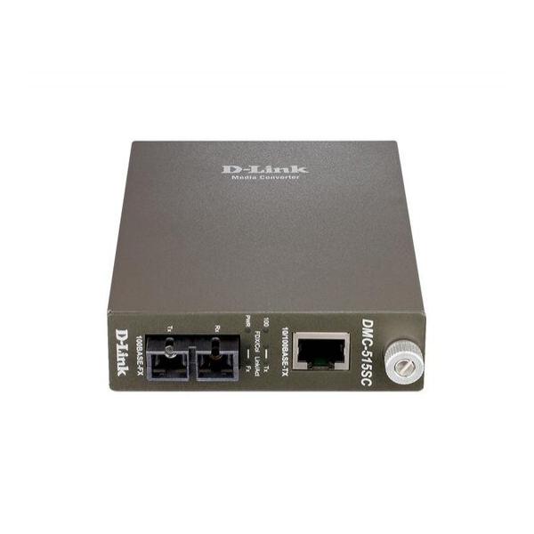 D-Link DMC-515SC Медиаконвертер из 100BASE-TX по витой паре в 100BASE-FX по одномодовому волокну 15 км, SC