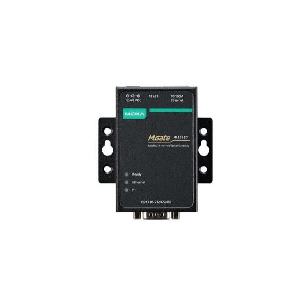 MOXA MGate MB3180 1-портовый преобразователь Modbus RTU/ASCII (1 x RS-232/422/485) в Modbus TCP, с адаптером питания