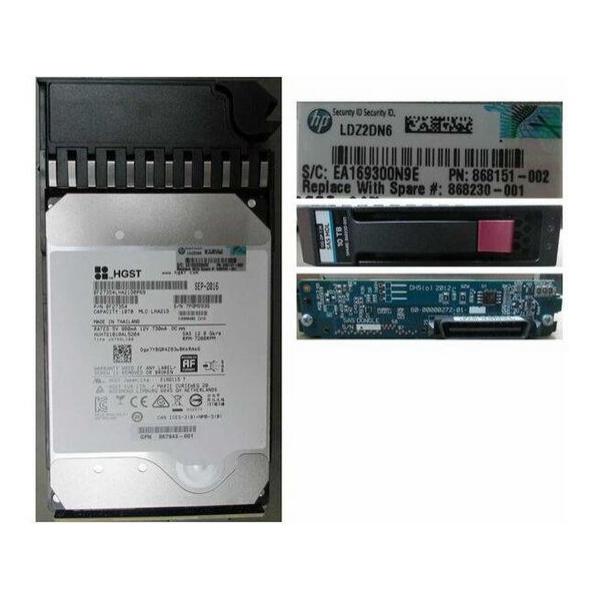 Жесткий диск для сервера Hewlett Packard Enterprise 10 ТБ SAS 3.5" 7200об/мин, 12Gb/s, 868230-001