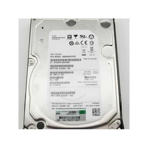 Жесткий диск для сервера Hewlett Packard Enterprise 8 ТБ SATA 3.5" 7200об/мин, 6Gb/s, MB8000GFECR-LP