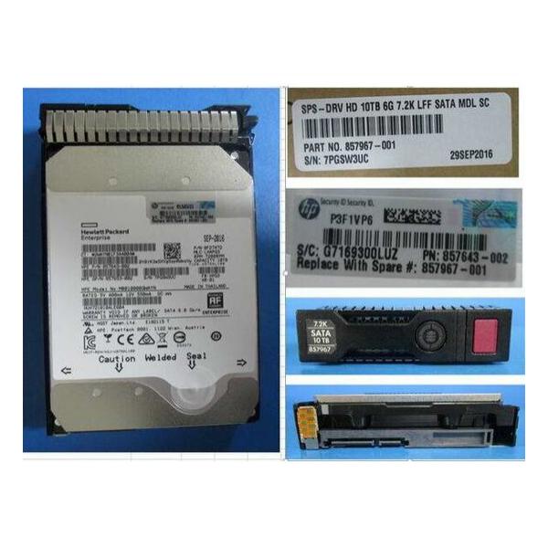 Жесткий диск для сервера Hewlett Packard Enterprise 10 ТБ SATA 3.5" 7200об/мин, 6Gb/s, 857967-001