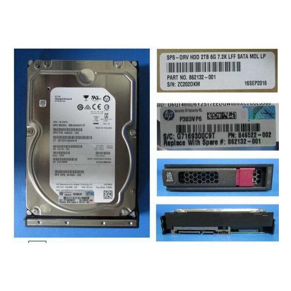 Жесткий диск для сервера Hewlett Packard Enterprise 2 ТБ SATA 3.5" 7200об/мин, 6Gb/s, MB002000GWFGH-LP