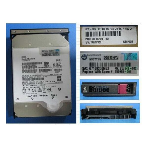 Жесткий диск для сервера Hewlett Packard Enterprise 10 ТБ SATA 3.5" 7200об/мин, 6Gb/s, MB010000GWAYN-LPC