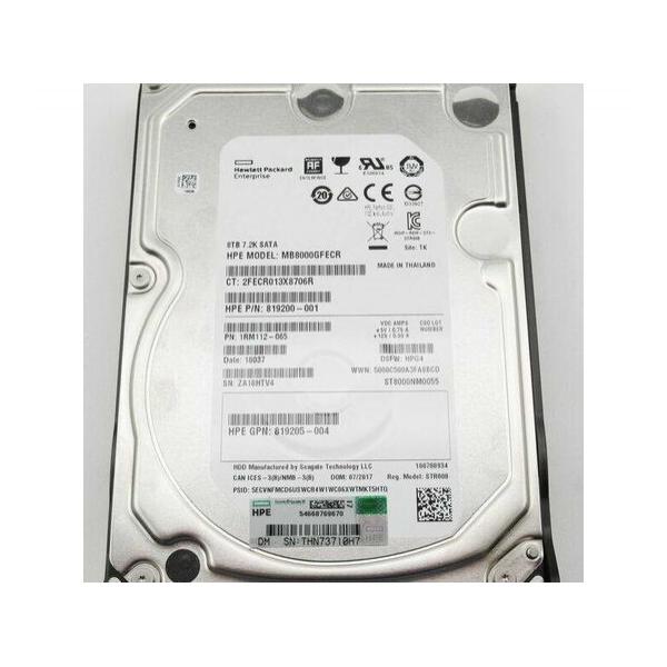 Жесткий диск для сервера Hewlett Packard Enterprise 8 ТБ SATA 3.5" 7200об/мин, 6Gb/s, 819205-004-LP