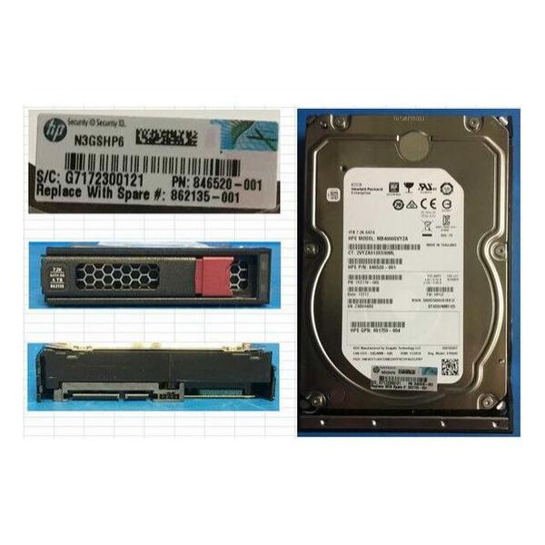 Жесткий диск для сервера Hewlett Packard Enterprise 4 ТБ SATA 3.5" 7200об/мин, 6Gb/s, 846520-001-LP