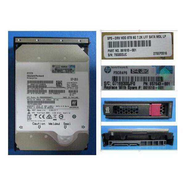 Жесткий диск для сервера Hewlett Packard Enterprise 8 ТБ SATA 3.5" 7200об/мин, 6Gb/s, 857643-001-LPC